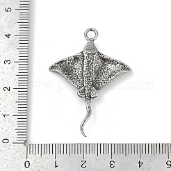 316サージカルステンレスペンダント  マンタ チャーム  アンティークシルバー  41x30.5x4mm  穴：2.8mm&nbsp;STAS-G349-30AS