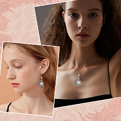 50Pcs Alloy Moon with Sun Pendant Decorations&nbsp;HJEW-ME00082