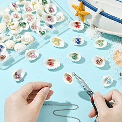 50Pcs 10 Colors Acrylic & Shell Pendants&nbsp;PALLOY-CJ00046