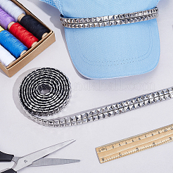 2 Yards 201 Stainless Steel Square Rivet Studed Cord&nbsp;DIY-GF0013-61A