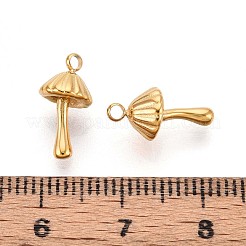 304ステンレススチールチャーム  きのこチャーム  14KGP本金メッキ  13.5x7mm  穴：1.6mm&nbsp;STAS-N109-163G