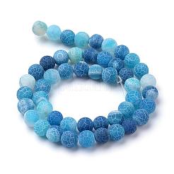 Natural & Dyed Crackle Agate Bead Strands&nbsp;G-T056-8mm-07