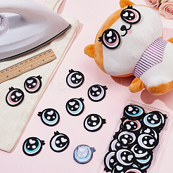20 Pairs 5 Colors Felt Computerized Embroidery Iron on Sew on Patches&nbsp;PATC-PH0001-98