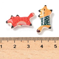 塗装合金ビーズをスプレー  キツネ  11x23x5.5mm  穴：1.4mm&nbsp;FIND-Z109-01C