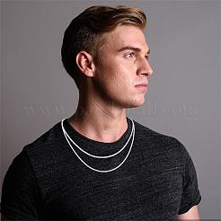 Anti-Tarnish Rhodium Plated 925 Sterling Silver Thin Dainty Link Chain Necklace for Women Men&nbsp;JN1096B-07