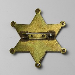 空白の星鉄ブローチパーツ  ブローチベースのセッティング  アンティークブロンズ  67x58.5x1mm  ピン：0.8mm  穴：1.8mm&nbsp;IFIN-WH0070-16AB