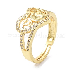 Heart Rosary Real 18K Gold Plated Rings for Girl Women Gift&nbsp;ZIRC-C021-06G