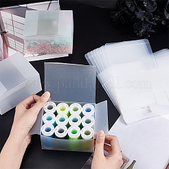 取り外し可能な透明プラスチックボックス  長方形  ホワイト  12x9.5x7cm  内径：6.9x11.8のCM&nbsp;CON-WH0085-46