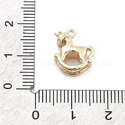 真鍮製マイクロパヴェキュービックジルコニアペンダント  動物のチャーム  14KGP本金メッキ  馬  14x11.5x5mm  穴：1.4mm&nbsp;KK-M306-06G-02