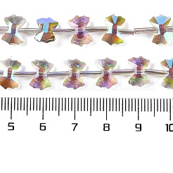 電気メッキガラスビーズセット  蝶結び  淡いバイオレットレッド  7x10x3mm  穴：1mm  約48個/連  19.69''（50センチメートル）&nbsp;EGLA-B007-03A-HR01