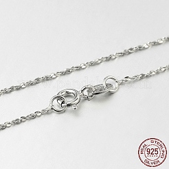 変色防止のトレンディなロジウムメッキ925スターリングシルバーチェーンネックレス  スプリングリングの留め金と  細いチェーン  プラチナ  18インチ（45.7cm）  1mm&nbsp;STER-M050-B-19