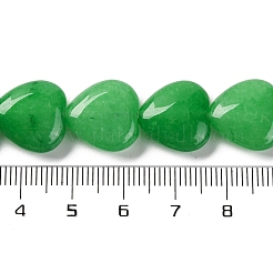 天然石マレーシアジェイドビーズ連売り  ハート  染め  グリーン  14~14.5x13.5~14x6~6.5mm  穴：1mm  約28個/連  15.16''（38.5センチメートル）&nbsp;G-I372-A04-02