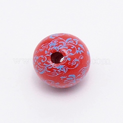 (Clearance Sale)Printed Natural Wood Beads&nbsp;WOOD-TAC0007-60B