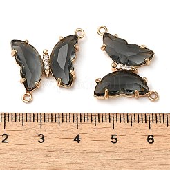 Brass Pave Faceted Glass Connector Charms&nbsp;FIND-Z020-04V