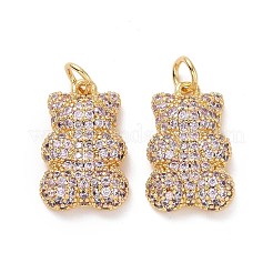Brass Micro Pave Cubic Zirconia Pendants&nbsp;ZIRC-F134-23G-04