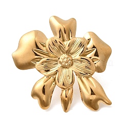 Flower 304 Stainless Steel Open Cuff Rings for Women&nbsp;RJEW-A091-22G