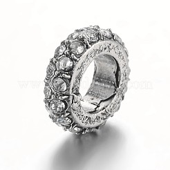 Antique Silver Plated Alloy Rhinestone Spacer Beads&nbsp;CPDL-E036-F05
