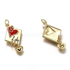 Brass Enamel Pendants&nbsp;KK-B026-14G