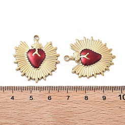 304ステンレススチールエナメルペンダント  イオンプレーティング（ip）  ハートチャーム  18KGP本金メッキ  29.5x26x3mm  穴：2.5mm&nbsp;STAS-Z121-38G-02