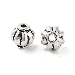 チベット風合金ビーズ  カドミウムフリー＆鉛フリー  ランタン  アンティークシルバー  8x8x7.5mm  穴：1.5mm  約1000個/1000g&nbsp;FIND-Q094-36AS