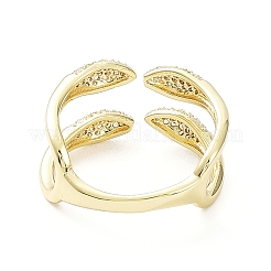 Clear Cubic Zirconia Snake Open Cuff Rings&nbsp;RJEW-G287-02G