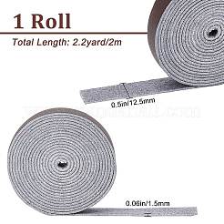 フラットマイクロファイバーイミテーションレザーコード  服飾材料  コーヒー  12.5x1.5mm  約2.19ヤード（2m）/ロール&nbsp;LC-WH0006-07A-03