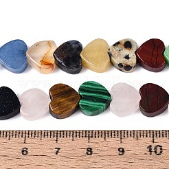 天然＆合成混合石ビーズ連売り  ハート  染めと未染色の混合  9~10x10~10.5x4~5mm  穴：1mm  約39~40個/連  14.17~14.37''（36~36.5センチメートル）&nbsp;G-T142-73