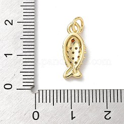Brass Micro Pave Cubic Zirconia Pendants&nbsp;KK-B155-04B-G