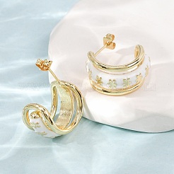Rack Plating Brass Enamel Stud Earrings&nbsp;KK-CBAB1AF-38A-G