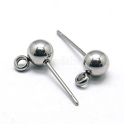 Non-Tarnish 304 Stainless Steel Stud Earring Findings&nbsp;STAS-E026-2