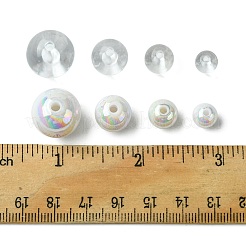 250 個 8 スタイル不透明なアクリル ビーズ  ABカラーメッキ  ラウンド  ミックスカラー  8~16x7~15mm  穴：2~2.8mm&nbsp;MACR-FS0001-62