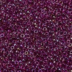 MIYUKIラウンドロカイユビーズ  日本製シードビーズ  （rr3529)ファンシーライニングマゼンタ  8/0  3mm  穴：1mm  約422~455PCS /ボトル  10 G /ボトル&nbsp;SEED-JP0009-RR3529