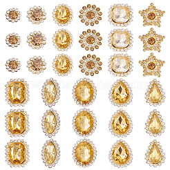 100Pcs Teardrop/Heart/Star Sew on Rhinestones&nbsp;GACR-TA0001-07G