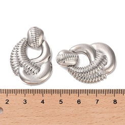 真鍮チャーム  カドミウムフリー＆鉛フリー  ねじれた輪  プラチナ  28x24x4.5mm  穴：3x2.5mm&nbsp;KK-H466-11P