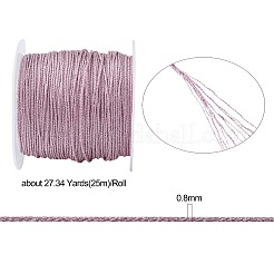 12プライメタリックコード  ジュエリー作りのための  ピンク  0.8mm  約27.34ヤード（25m）/ロール&nbsp;MCOR-CJ0001-03O