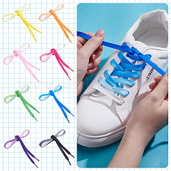8 Pairs 8 Colors Gradient Polyester Shoelaces&nbsp;AJEW-ME0001-76
