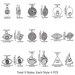 Tibetan Style Alloy Pendants & Cabochons & Pendants Rhinestone Setting&nbsp;PALLOY-PH0005-94AS