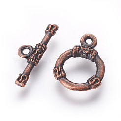 チベット風合金マンテル  リング  ニッケルフリー  赤銅鉱  リング：17.5x13x2.5mm  穴：2mm  バー：21x7.5x2.5mm  穴：1.5mm&nbsp;PALLOY-L214-11R-NF