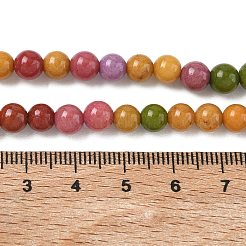 天然の天然翡翠ビーズ連売りを染めた  ラウンド  ミックスカラー  6mm  穴：1mm  約31個/連  7.48インチ（19cm）&nbsp;G-G021-02A-26
