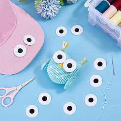 20個の目のポリエステル刺繍アイロン接着/縫い付けパッチ  マスクと衣装のアクセサリー  ホワイト  25~27x1mm&nbsp;DIY-PH0036-61C-01
