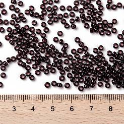 MIYUKIラウンドロカイユビーズ  日本製シードビーズ  8/0  （rr2402)透明エクストラダークスモーキーアメジスト  3mm  穴：1mm  約422~455個/10g&nbsp;X-SEED-G008-RR2402