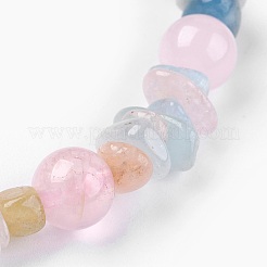 ストレッチブレスレット  天然モルガナイトとローズクォーツビーズ  2-3/8インチ（6.2cm）&nbsp;BJEW-JB03942-01