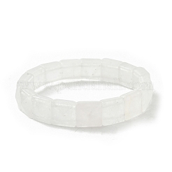 Square Natural Quartz Crystal Beads Stretch Bracelets for Women Men&nbsp;BJEW-C097-06W