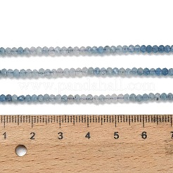 ナチュラル デビル ブルー アクアマリン ビーズ 連売り  ロンデル  多面カット  3x2mm  穴：0.7mm  約195個/連  15.35''（39センチメートル）&nbsp;G-NH0072-A01-01