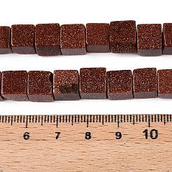 Synthetic Goldstone Beads Strands&nbsp;G-T139-8x8-18A