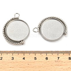 亜鉛合金のペンダントカボションのセッティング  回転式ペンダントベゼルセッティング  フラットラウンド  プラチナ  トレイ：20mm  31.5x24.5x3.5mm  穴：2.5mm&nbsp;FIND-NH0001-13A-P