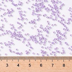 TOHOラウンドシードビーズ  日本製シードビーズ  （薄紫の裏地付きクリスタル943)個  15/0  1.5mm  穴：0.7mm  約15000個/50g&nbsp;SEED-XTR15-0943