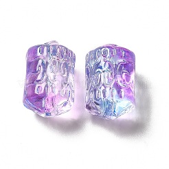 Spray Painted Transparent Glass Beads&nbsp;GLAA-J102-07