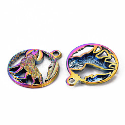 Alloy Howling Wolf Pendants&nbsp;PALLOY-S180-111-NR