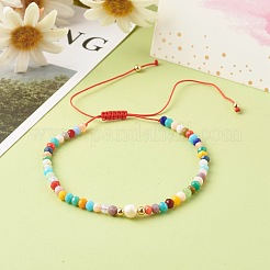 Nylon Thread Braided Bead Bracelets&nbsp;BJEW-JB06448-01